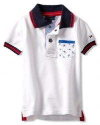 Tommy Hilfiger Boys 2-7 Short Sleeve Manuel Polo Shirt, White, 3 Regular