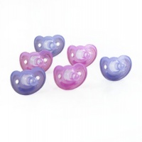 The First Years GumDrop 6 Count Newborn Pacifiers, Pink/Purple