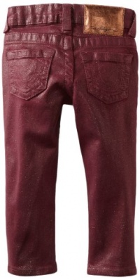 True Religion Girls 2-6X Casey Glitter Coated Legging, Maroon, 2