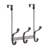 InterDesign York Lyra 3 Hook Over the Door Rack, Bronze