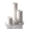 Set of 3 Hand Poured Pillar Candles, White Unscented