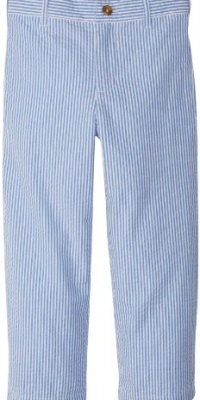 Kitestrings Boys 2-7 Little Boys Cotton Seersucker Flat Front Pant, Blue Stripe, 4