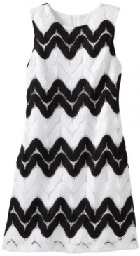 KC Parker Girls 7-16 Zig Zag Lace Dress, White, 10