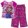 AME Sleepwear Girls 7-16 Mario Fun 2 Piece Long Leg Set, Multi, 6