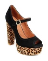 Lucky Brand goes wild for leopard in these fun and fashionable platform heels. Mary Jane styling gives them youthful appeal.