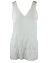 Brunello Cucinelli womens silk sleeveless V neck top