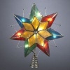 10 Lighted Multi-Color Capiz Star with Gems Christmas Tree Topper- Clear Lights