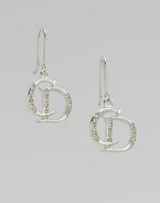 Dazzling, crystal encrusted iconic, logo design. Palladium platedCrystalsLength, about 1Hook backMade in Italy