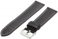 Hadley-Roma Men's MSM906RA-220 22-mm Black Genuine Leather Watch Strap