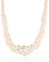 Colored Simulated Three Strand Twisted Pearl Necklace, 18