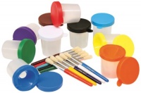 No-Spill Paint Cups & Brushes Assortment