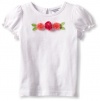 Hartstrings Girls 2-6X Toddler Cotton Jersey Flower Tee Shirt, White, 2T