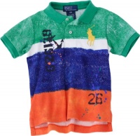 Polo Ralph Lauren Infant Boys Big Pony Printed Mesh Polo (18 Month, Green Multi)