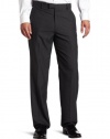 Haggar Men's Textured Pinstripe Straight Fit Plain Front Suit Separate Pant