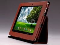 MoKo(TM) Folding Cover Case with Stand for Asus Eee Pad Transformer 10.1-Inch Android Tablet (TF101 Sleeve) Brown