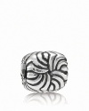 The shifting pattern on this oxidized silver PANDORA charm is reminiscent of changing ocean currents.