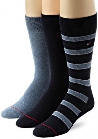 Tommy Hilfiger Men's 3 Pack Multi Stripe Crew Socks