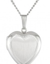 Sterling Silver Satin Finish Heart Locket, 18