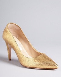 These metallic, pointed toe pumps from designer DIANE von FURSTENBERG are dressed-up enough to hit the town, but also play well at work thanks to a tailored silhouette. They're a perfect work-to-cocktails pair.