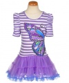 Beautees Glitterwing Dress (Sizes 4 - 6X) - lilac/off white, 6