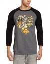 LRG Men's Hustle Trees Script 3/4 Baseball Tee