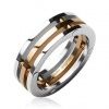 New 316L Stainless Steel 3 Connected Piece Ring IP Rose Gold Center; Comes With FREE Gift Box