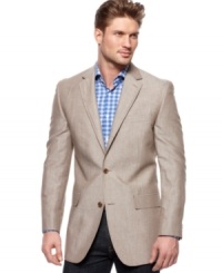 Modern comfort and classic charm go hand in hand with this expertly tailored blazer from Michael Kors.