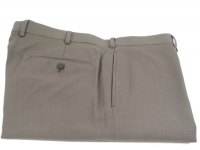 Calvin Klein Mens Flat Front Slim Fit Taupe Tan Wool Dress Pants