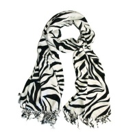 Elegant Zebra Animal Print Fringe Scarf - Different Colors Available