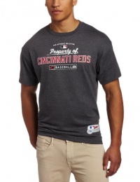 MLB Men's Cincinnati Reds Property of Short Sleeve Basic Crew Neck Tee by Majestic