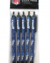 NFL Detroit Lions Disposable Black Ink Click Pens, 5-Pack