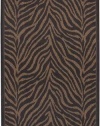 Couristan 1514/0121 Recife Zebra Black/Cocoa Rug, 2-Feet by 3-Feet 7-Inch