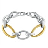 Ladies Stainless Steel Two-Tone Fancy Link Bracelet (7 1/2 inches)