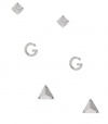 G by GUESS G, Pyramid and Triangle Stud Earrings Se, SILVER