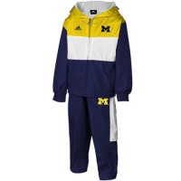 Michigan Wolverines Adidas Boys Zip up Hooded Jacket and Pant Set (Size 4)