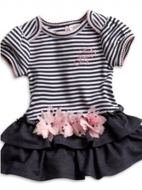 GUESS Kids Girls Baby Girl Drop Waist Dress Set with Flow, STRIPE (6/9)