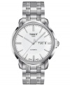 Keep your look stylish and your schedule on-time with this Automatic III watch from Tissot.