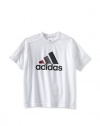 adidas Boys 8-20 Youth Activator Short Sleeve Top, White/Black, Large