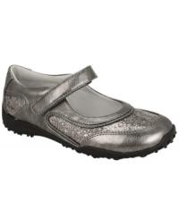 She can slip into a sweet style with these glittery Michy 2 Mary Janes from Nina.