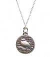 Kevin N Anna Studio Sterling Silver SMALL Pendant Necklace with Etched OWL Celebrates WISDOM