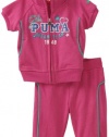 Puma - Kids Baby-girls Infant Reglan Zip Jacket And Capri Set, Pink, 18 Months