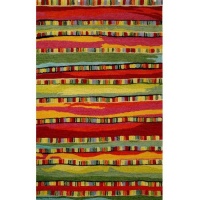 Liora Manne Seville Mosaic Stripe Hand Tufted Rug, 9 by 12-Feet, Fiesta