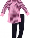 Splendid Littles Girls 2-6x Venice Thermal Stripe Tunic Set, Parfait, 5/6