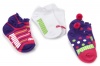 Puma Socks - United Legwear Girls 2-6x 3-Pack Fashion No Show Q3 Socks, Black/Purple, 7-8.5