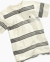 LRG takes the old-time henley T-Shirt and updates it with a triple-stripe and tree logo for today's back-to-school boy. (Clearance)