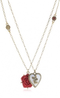 Lucky Brand Carved Heart and Flower Necklace