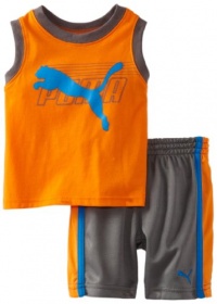 Puma - Kids Baby-Boys Infant Cat Muscle Set, Vibrant Orange, 12 Months