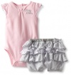 Calvin Klein Baby-Girls Infant Bodysuit with Shorts, Pink, 18 Months