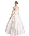 Artwedding Satin Ball Gown Wedding Dress with Acrylic Beads, Pearl and Rhinestone, Ivory, 14W