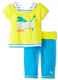 Puma - Kids Baby-Girls Infant Cutie Capri Set, Yellow, 24